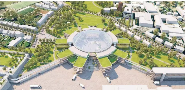  ?? FOTO: SMS GROUP ?? Die Pläne für den neuen Campus in Zahnrad-Optik liegen schon seit 2018 parat.