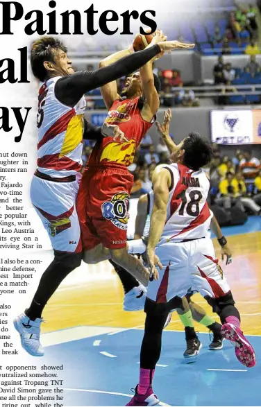  ?? AUGUST DELA CRUZ ?? EXPECT another bruising battle as the San Miguel Beermen and the Rain or Shine Elasto Painters start their best-of-five series today at Smart Araneta Coliseum.