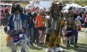  ?? ?? Many of the dancers at the ECM pow wow had incredibly intricate regalia.