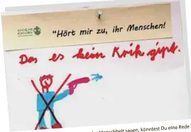  ??  ?? Rede halten, könntest Du eine Menschheit sagen, Du der Kinder: Was würdest Eine Frage an die übertragen wird? die in alle Erdteile