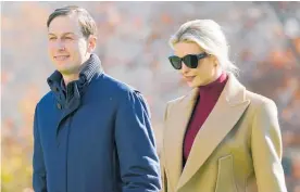  ?? Photo / AP ?? White House senior adviser Jared Kushner and wife Ivanka Trump, the daughter of President Trump, walk on the South Lawn of the White House.