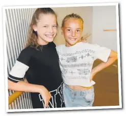  ?? Pictures: MIKE BATTERHAM ?? Dancers Tahlae Colson, 12, of Hope Island, and Romme Williams, 11, of Ocean Shores, had a busy schedule to maintain during their eight-month national tour with Matilda.