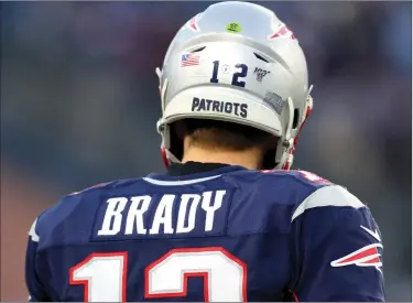  ?? Getty Images/tns ?? Tom Brady of the New England Patriots looks on before the game against the Buffalo Bil at Gillette Stadium in December 2019 in Foxborough, Mass.