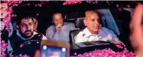  ?? AFP ?? REPRIEVE FOR THE SHARIFS: Nawaz Sharif sits in the back seat of a car following his release in Rawalpindi on Wednesday. —