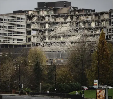  ??  ?? Demolition work continues at the former Western Infirmary in Glasgow Pictures: Jamie Simpson