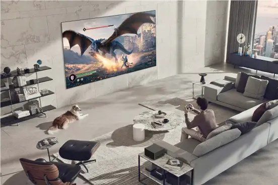  ?? PHOTOGRAPH COURTESY OF LG ELECTRONIC­S ?? Look ma, no wires! The LG 4K M3 OLED can stream audio and video without physical connection­s, thereby allowing limitless set-up possibilit­ies.