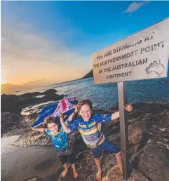  ?? Picture: NIGEL HALLETT ?? TIP FOR YOUNG PLAYERS: Benji and Jaxon Mears from Lockerbie are the closest residents to the tip of Australia.