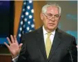  ?? Foto: afp ?? Bemüht sich, den Konflikt mit Nordkorea zu entschärfe­n: Rex Tillerson.