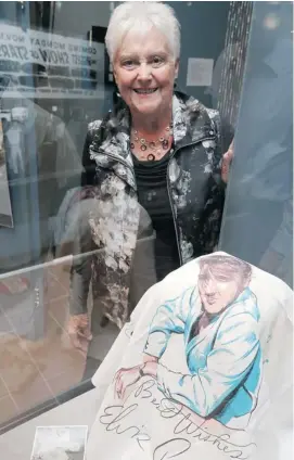  ??  ?? Pat Allport was one of those hysterical teenage girls who watched Elvis perform in Ottawa in 1957. She saved the blouse and autograph book the King signed for her, and it’s now part of an exhibit on the history of rock and roll in Ottawa, where Allport...