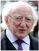  ??  ?? ‘Establishm­ent candidate’: Michael D Higgins