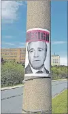  ?? TELEGRAM FILE PHOTO ?? After Adam Pitcher did some media interviews about putting up the posters calling for Premier Dwight Ball’s resignatio­n, he was let go from his job with Sundara.