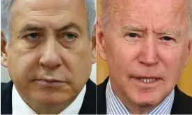  ?? ?? Joe Biden (right) has until now pointedly refused to meet Benjamin Netanyahu during the Israeli PM’s current term. Photograph: Jack Guez/AFP/Getty Images