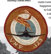  ??  ?? Below: The original patch worn by members of VMF-323. (Photo by Ray Harvey)