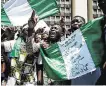  ??  ?? Protesters against police brutality, in Lagos, Nigeria