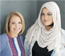  ?? JASON DECROW/NATIONAL GEOGRAPHIC ?? Katie Couric, left, is delving deeper into issues such as what it is like to be Muslim in America, with the help of Amani Al-Khatahtbeh, founder of the magazine MuslimGirl.