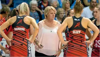  ?? PHOTO: GETTY IMAGES ?? Sue Hawkins looks on during her last match in charge of the Mainland Tactix on April 23.