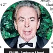  ??  ?? SNUB: Andrew Lloyd Webber wasn’t recognized for “Cats” or “Sunset Boulevard.”