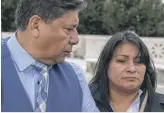  ?? ALEX BRANDON/AP ?? Beatriz Gonzalez (right), the mother of 23-year-old Nohemi Gonzalez, and stepfather Jose Hernandez outside the Supreme Court Tuesday.