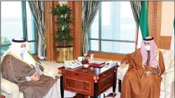  ?? KUNA photo ?? His Highness the Amir Sheikh Nawaf Al-Ahmad Al-Jaber Al-Sabah received at Seif Palace this morning His Highness Sheikh Jaber Al-Mubarak Al-Hamad Al-Sabah.