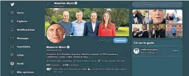  ?? CAPTURA ?? TWITTER. Macri está en la red con mayor nivel de polémica y crispación en los debates públicos.