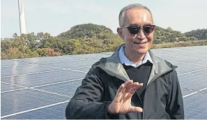  ??  ?? Mr Voravudhi at Awaji Solar Power Plant in Japan’s Aizu City. BPP owns 75% of the plant, which opened in May with a capacity of 8MW.