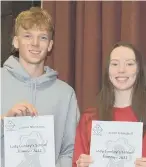  ?? ?? Lady Lumley’s students collect their A-level results.