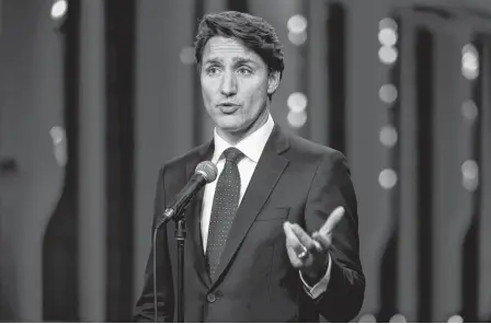  ?? REUTERS ?? Justin Trudeau speaks during a news conference after the last of three two-hour debates ahead of the Sept. 20 election, at the Canadian Museum of History in Gatineau, Que., on Thursday.