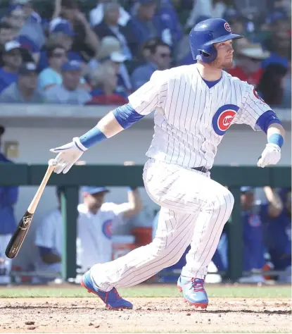  ?? | JOHN ANTONOFF/ FOR THE SUN- TIMES ?? Switch- hitting center fielder Ian Happ has a .333/. 417/. 810 slash line in spring training.