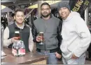  ??  ?? TASTEFUL: Vishal Ishwar, Vickash Boodhoo, and Santosh Mangaroo get a taste of craft beer. PICTURE: GCINA NDWALANE