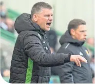  ??  ?? Hibs’ caretaker boss Eddie May