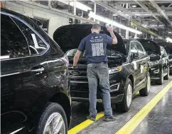  ?? CHRIS YOUNG / THE CANADIAN PRESS ?? A study by the Center for Automotive Research says content tariffs proposed under revised NAFTA rules would result in the loss of 60,000 to 150,000 annual U.S. light vehicle sales.