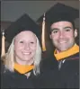  ?? (Courtesy Photo/Ben Cayer) ?? Ben Cayer and Mindy Brock during their Certified Registered Nurse Anesthetis­t school graduation in Jackson, Tenn. They met in nurse anesthesia school in 2007.