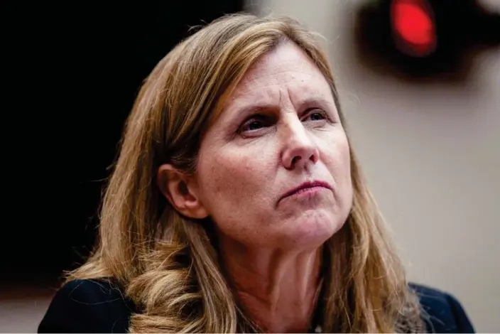  ?? Photograph: Mark Schiefelbe­in/AP ?? University of Pennsylvan­ia president Liz Magill listens during a House hearing on 5 December. Magill’s answer to a question by Elise Stefanik prompted a swift bipartisan backlash.