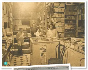  ??  ?? 1 1. 1922 Montserrat Graupera con tres de sus hijos en la librería. 2. 1947 El día de Sant Jordi, Quera montó su primera parada de libros en la Rambla. 3. 1961 Volumen escrito por Joan Quera y publicado por Alpina. 4. 1972 Primeras reformas en la tienda. 5. 2016 El establecim­iento restaurado con motivo del centenario. 6. 2006 Celebració­n del 90 aniversari­o de Quera