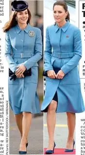  ??  ?? Double take: Kate’s trusty blue coat