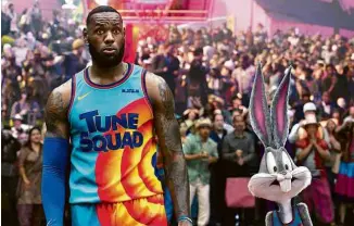  ??  ?? LeBron James e Pernalonga em cena do novo ‘Space Jam’ , que chega aos cinemas