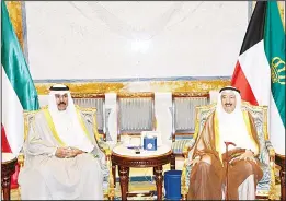  ??  ?? His Highness the Amir Sheikh Sabah Al-Ahmad Al-Jaber Al-Sabah with HH the Crown
Prince Sheikh Nawaf Al-Ahmad Al-Jaber Al-Sabah.