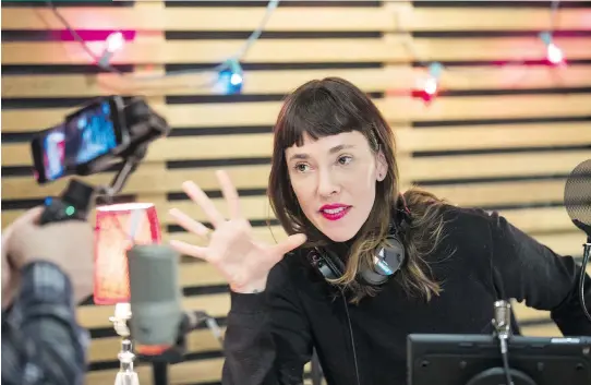  ?? PHOTOS: CHRISTINNE MUSCHI ?? “France’s music scene is mind-blowing, so we play a lot of new stuff from there, and domestic francophon­e fare from here,” says Catherine Pogonat, host of L’effet Pogonat, the morning program on Radio-Canada’s all-music station. “We’re so bombarded by...