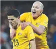  ??  ?? Tom Rogic and Aaron Mooy.