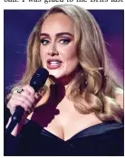  ?? ?? SPEAKING OUT: Triple award winner Adele at the Brits last week