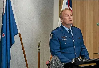  ?? DAVID WALKER/ STUFF ?? Police Superinten­dent John Price briefs the media yesterday afternoon about the latest fatal fleeing driver incident. Two teenage brothers and their friend had died in the fiery Christchur­ch crash overnight.