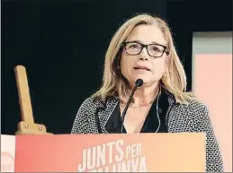  ?? BERNAT VILARÓ / ACN ?? Joana Ortega, en el acto de apoyo a Puigdemont de exlíderes de UDC