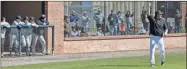  ?? Tim Godbee, File ?? Calhoun Baseball head coach Chip Henderson reacts as Calhoun scores the winning run in game one of a doublehead­er against the Fannin County Rebels at Calhoun High School on Feb. 29.