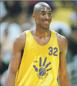  ?? Dale Martin Los Angeles Times ?? BRYANT takes part in a summer league game in 1996. He’d been acquired by the Lakers after wowing Jerry West in a predraft workout.