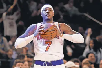  ?? ADAM HUNGER, USA TODAY SPORTS ?? Knicks forward Carmelo Anthony has a no- trade clause but has given the team permission to try to work out a trade with the Rockets.