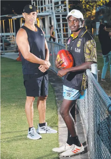  ?? Picture: Stewart McLean ?? FORWARD THINKING: North Cairns has picked up former Gold Coast Suns NEAFL attacker Fitzroy Greenwool (right) for the 2020 season, delighting Tigers coach Ronnie Burns.