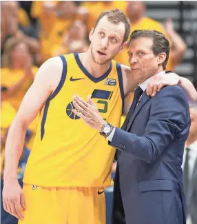  ??  ?? “When guys have confidence in each other, it allows them, I think, the confidence individual­ly to step up,” Utah Jazz head coach Quin Snyder said. RUSS ISABELLA/USA