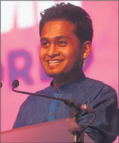  ??  ?? Malaysian-born Raj Jeyaraj, student president at Strathclyd­e University