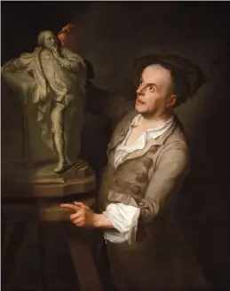  ??  ?? 7. Louis-François Roubiliac, 1762, Adrien Carpentier­s (active 1739–78), oil on canvas, 125.7 × 100.3cm. National Portrait Gallery, London