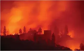  ??  ?? Flames from the Camp fire burn near Big Bend, California. Photograph: Josh Edelson/AFP/ Getty Images